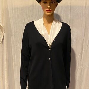 Joseph A. QU’EST-CE QUE C’EST Silk Black Cardigan XL
